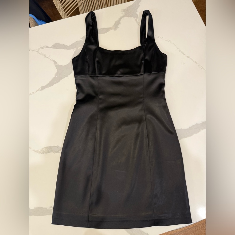 Wilfred Black Satin Mini Dress